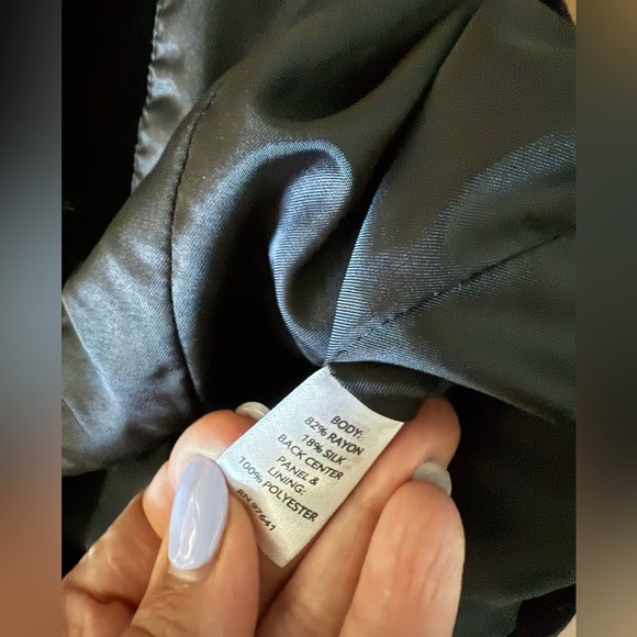 J Jill Double Breasted Vest Women XS Black Velvet Silk Blend High Neck Goth - Picture 5 of 6